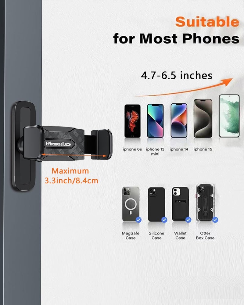 EPhemeralLuxe Gym Magnetic Phone Holder, 360° Adjustable Magnetic Phone Mount Attach to Metal Surface, Gym Magnet Phone Cradles Compatible with All 4.7-6.5" Smartphones - Image 4